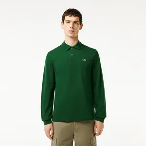 Мужское поло Lacoste Classic Fit с длинным рукавом, зеленый, арт. L1312