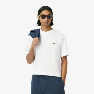 Мужская хлопковая футболка Lacoste с коротким рукавом, белый, арт. TH7318