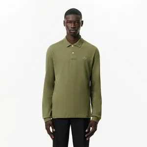 Мужское поло Lacoste Classic Fit с длинным рукавом, хаки, арт. L1312