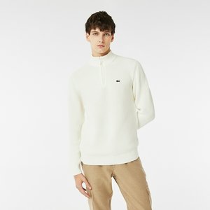 Мужской хлопковый свитер Lacoste на молнии, белый, арт. ah2419