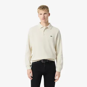 Мужская толстовка Lacoste с воротником-поло из хлопка, белый, арт. SH5781