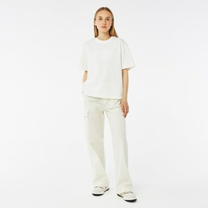 Женские хлопковые брюки-карго Lacoste, белый, арт. hf0302