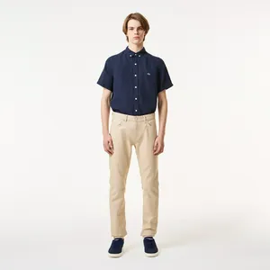 Мужские облегающие брюки-чинос Lacoste, бежевый, арт. HH0425