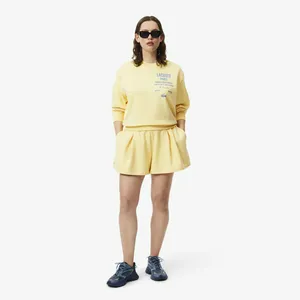 Женские плиссированные флисовые шорты Lacoste, желтый, арт. GF0261