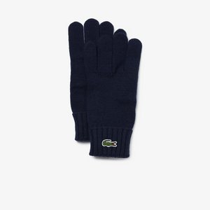 Шерстяные перчатки Lacoste с вышивкой