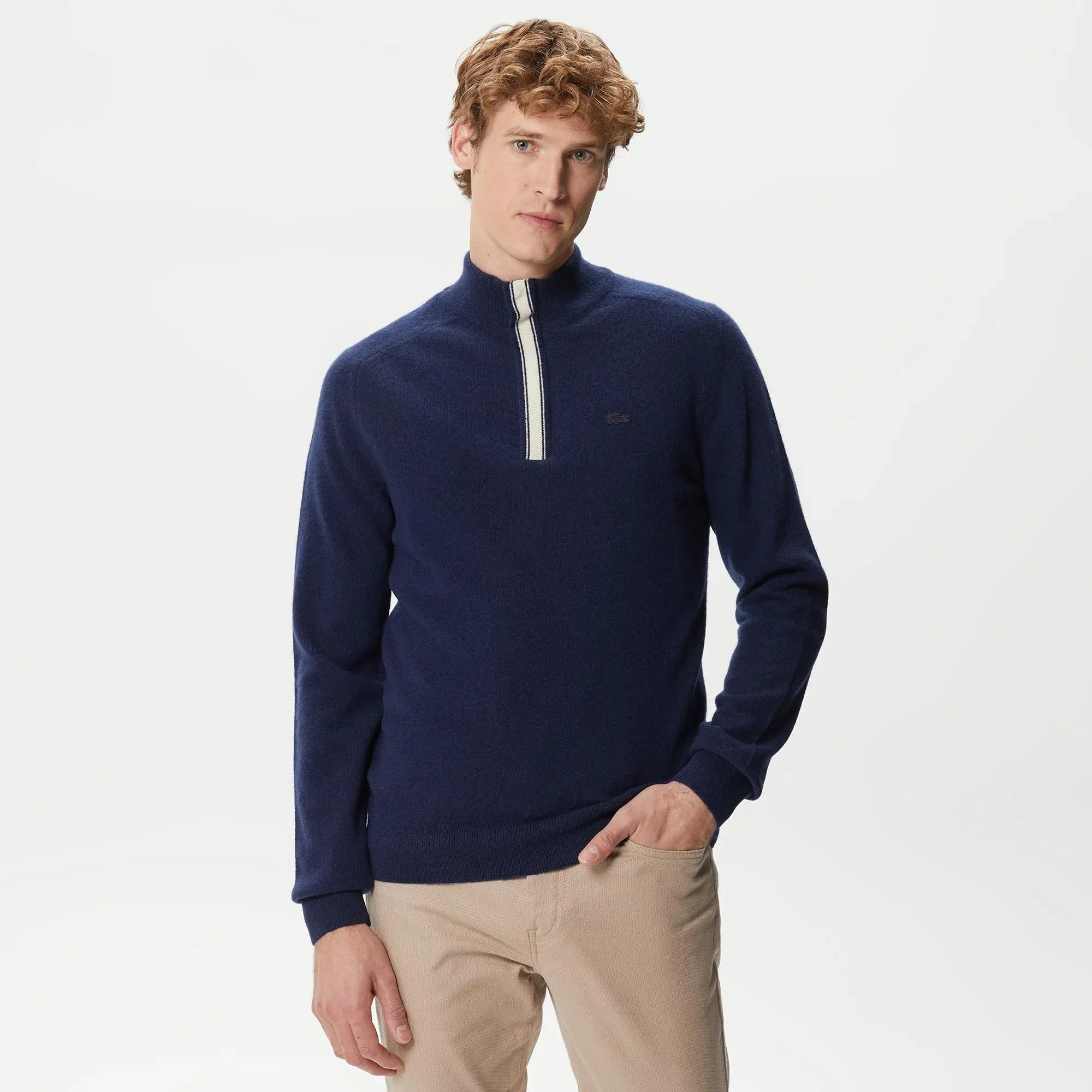 Мужской свитер Lacoste Regular Fit на молнии, синий, арт. ah2428