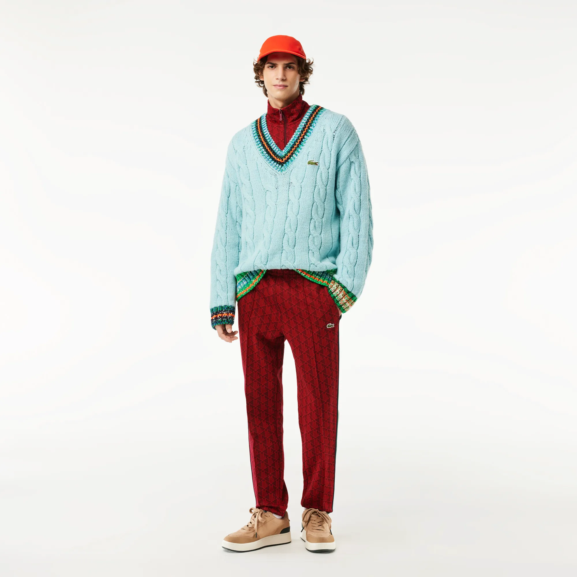 Спортивные брюки Lacoste Paris Regular Fit с монограммой, красный, арт. 11292