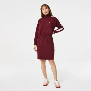 Платье Lacoste с эластичным поясом на молнии, красный, арт. 11300