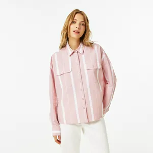 Женская рубашка Lacoste свободной посадки, розовый, арт. CF0308