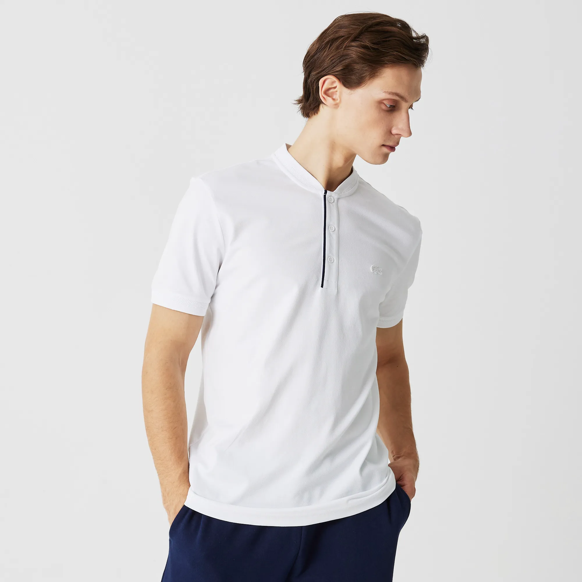 Мужское поло Lacoste Slim Fit, белый, арт. ph0202