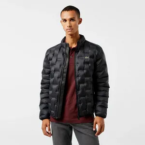 Мужская стёганая куртка Lacoste со скрытым капюшоном, черный, арт. BH2502