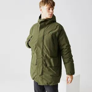 Мужская стеганая парка Lacoste с капюшоном, хаки, арт. bh7792