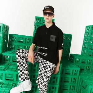 Мужское поло Lacoste L!VE x Minecraft из органического хлопка