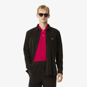 Мужская хлопковая велюровая рубашка Lacoste