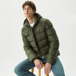 Мужская утеплённая куртка Lacoste с капюшоном, зеленый, арт. bh2347
