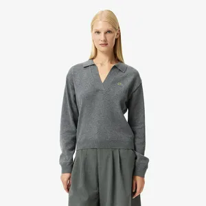 Женский шерстяной свитер Lacoste, серый, арт. AF2638