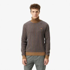 Мужской свитер Lacoste с высоким воротом Classic Fit, коричневый, арт. ah2630