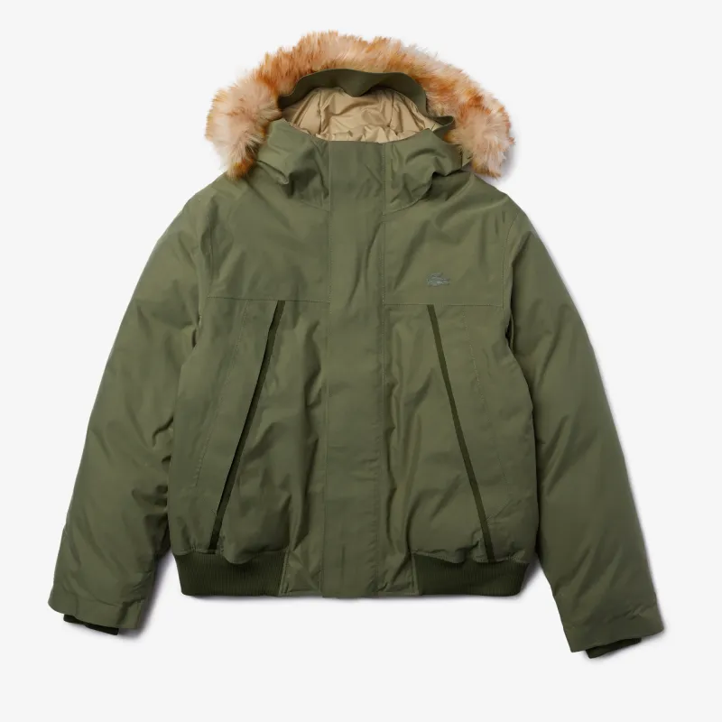 Мужская короткая парка Lacoste с мехом, хаки, арт. bh1961