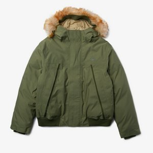 Мужская короткая парка Lacoste с мехом, зеленый, арт. bh1961