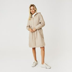 Женская длинная куртка Lacoste Regular Fit, бежевый, арт. BF0313C