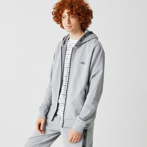 Мужская толстовка Lacoste на молнии с капюшоном, серый, арт. SH0221