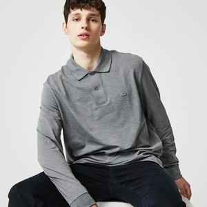 Поло Lacoste Regular Fit с длинным рукавом, серый, арт. PH9004
