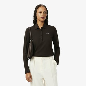 Женское поло Lacoste, коричневый, арт. DF6243