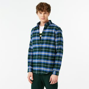 Рубашка Lacoste Slim Fit Oxford в клетку, синий, арт. CH2315