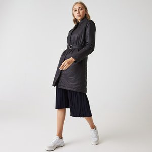 Длинная куртка Lacoste с поясом, черный, арт. BF2152