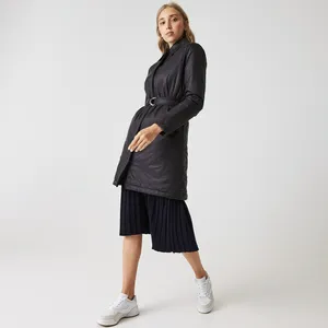 Длинная куртка Lacoste с поясом, черный, арт. BF2152