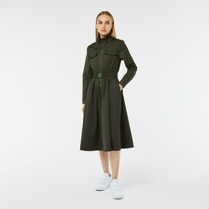 Платье Lacoste Loose Fit с поясом, зеленый, арт. EF2326