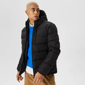 Стёганая куртка Lacoste с капюшоном, черный, арт. BH2348