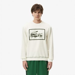 Мужской хлопковый свитшот Lacoste Regular Fit, молочный, арт. sh2620