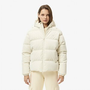 Женский короткий пуховик Lacoste, молочный, арт. bf2604r