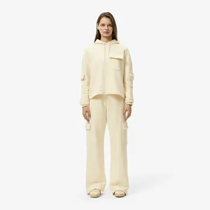Женские хлопковые спортивные брюки Lacoste Relaxed Fit, белый, арт. XF2603