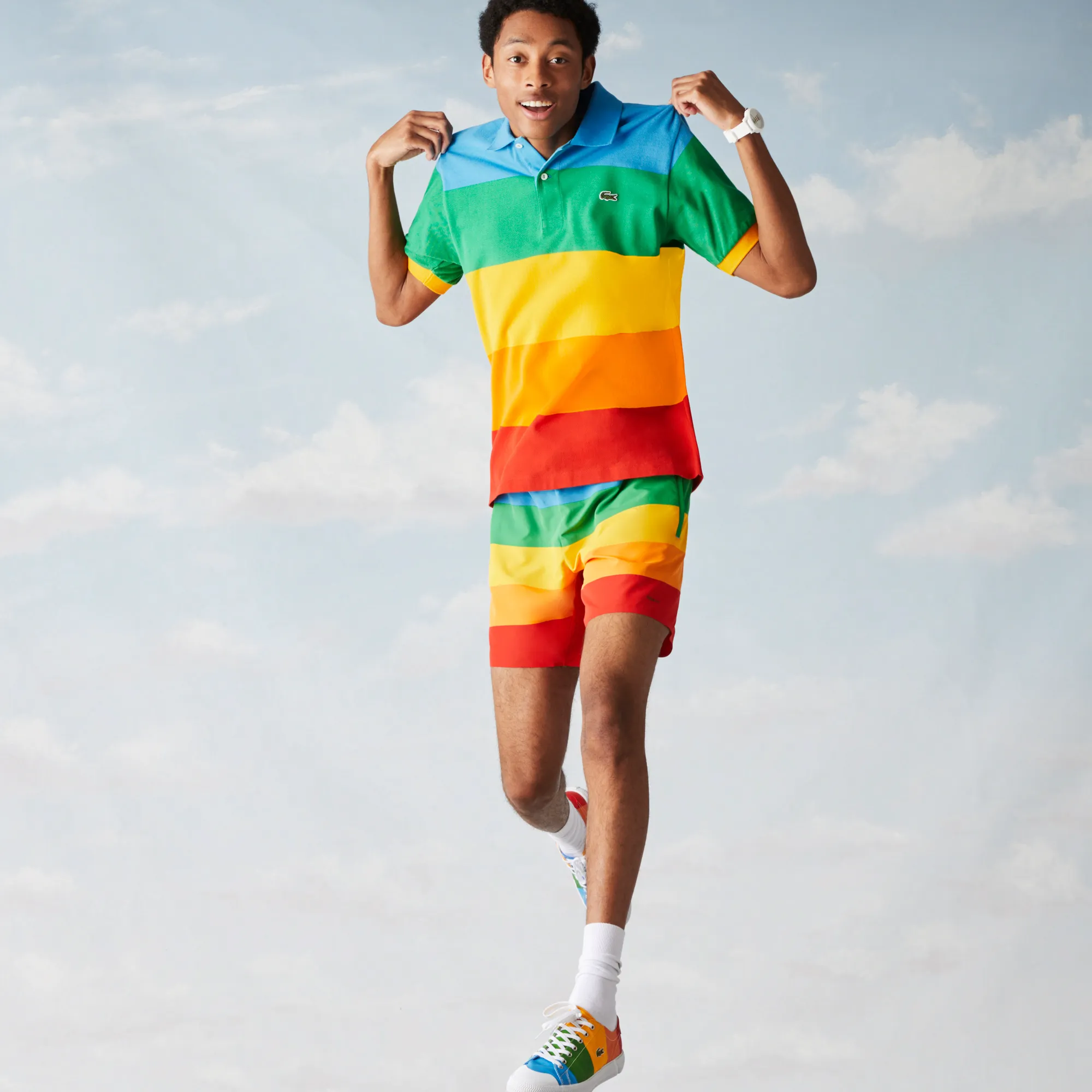 Поло Lacoste x Polaroid, разноцветный, арт. ph2082