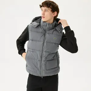 Утеплённый жилет Lacoste с капюшоном, серый, арт. bh2317