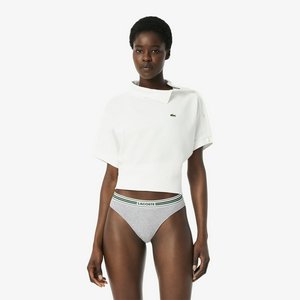 Женские трусики-стринги Lacoste из эластичного хлопка, серый, арт. 8f5198