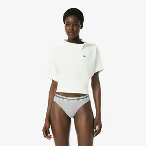 Женские трусики-стринги Lacoste из эластичного хлопка, серый, арт. 8F5198