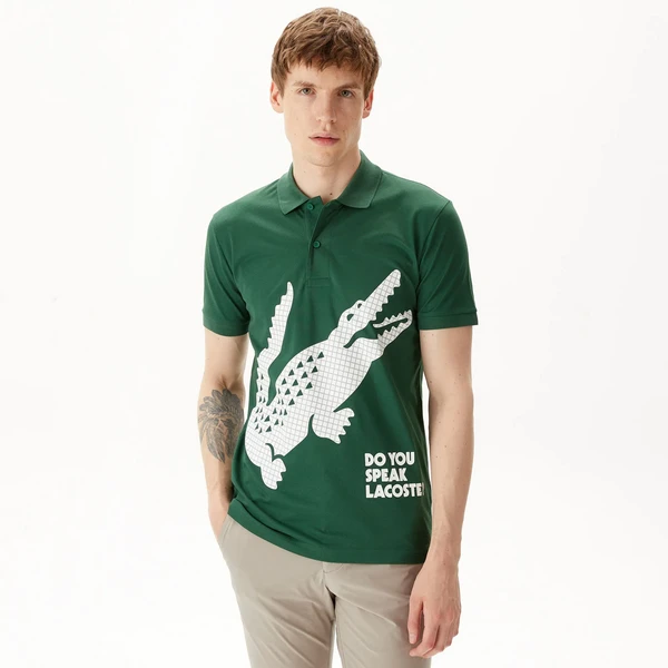 Мужское поло Lacoste из органического хлопка, зеленый, арт. ph0412