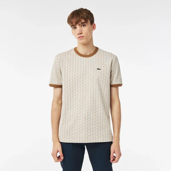 Футболка Lacoste Regular Fit с монограммой, коричневый, арт. th1437