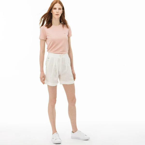 Женские шорты Lacoste с высокой талией, белый, арт. gf0903