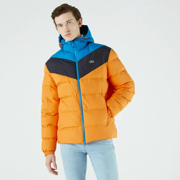 Пуховик Lacoste с капюшоном, синий, арт. bh7775