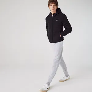 Мужская куртка-пуховик Lacoste с капюшоном, черный, арт. bh1930