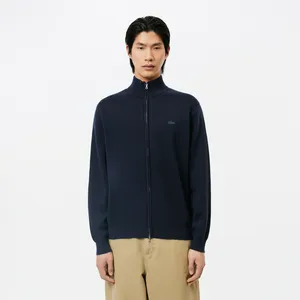 Мужской шерстяной свитер Lacoste на молнии, синий, арт. AH1955