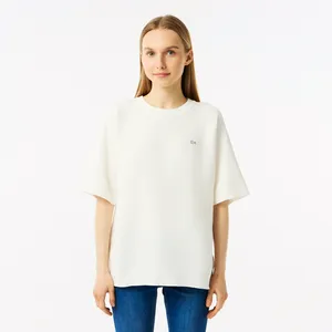 Женская вязаная футболка Lacoste Oversize с коротким рукавом, белый, арт. AF0406