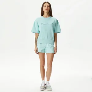 Женские короткие однотонные шорты Lacoste, зеленый, арт. FF0401