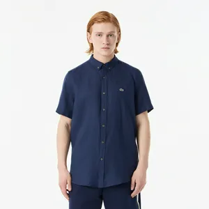 Мужская льняная рубашка Lacoste, синий, арт. CH0426