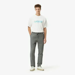 Мужские брюки Lacoste из смеси хлопка и шерсти, серый, арт. HH2551