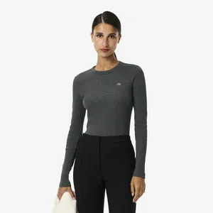 Женская футболка Lacoste Slim Fit с длинными рукавами, серый, арт. TF1692
